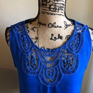 ♥️ Cobalt Blue Lace Cutout Tank Camisole